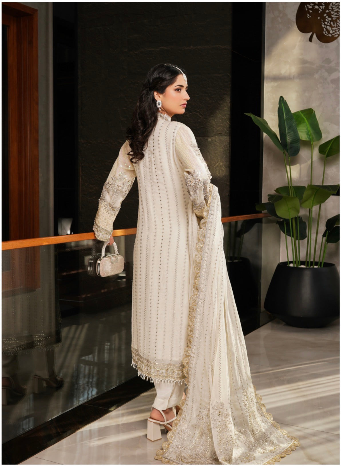 SITARA Luxury Embroidered 3 piece Chiffon Suit | Pakistani Designer Wedding Dress
