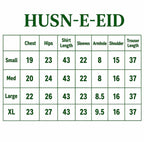 HUSN-E-EID Emerald green Embroidered -3 pieces Suit
