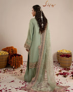 CHAAND RAAT Luxury Embroidered Raw Silk Suit – 3 Piece Collection