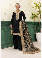 HAYA….Luxury 3 pcs embroidered chiffon suit