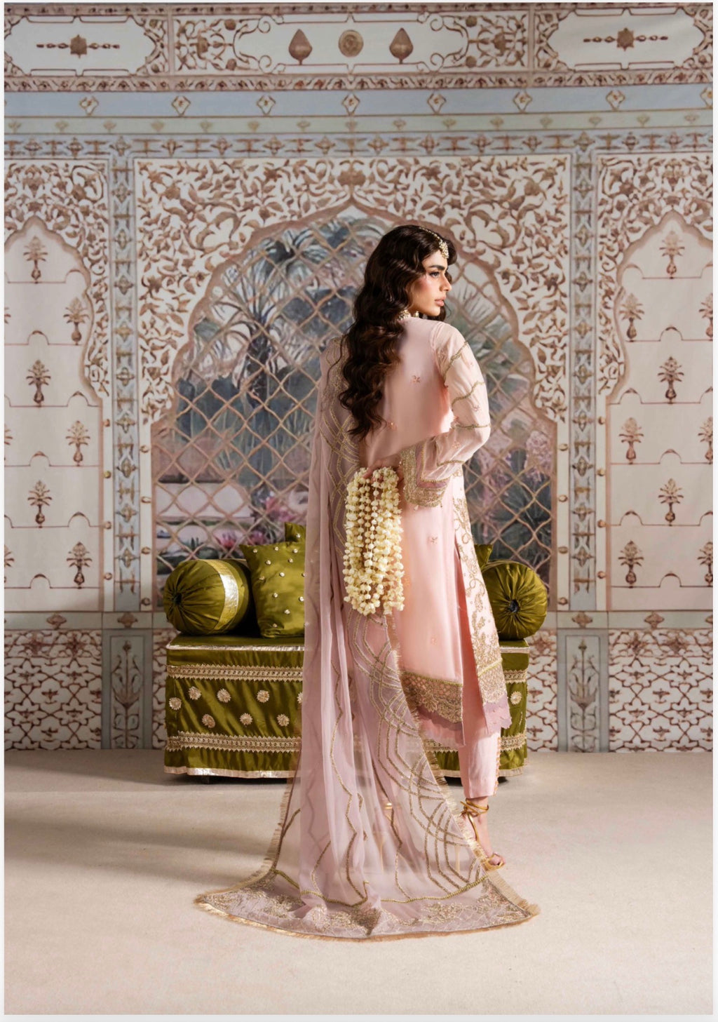 ALANI Soft Blush Pink Luxury Embroidered 3-Piece Suit | Pakistani Wedding & Party Wear