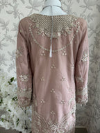 SERENE Blush Pink Embroidered Sharara Suit | Pakistani Designer Wedding Dress