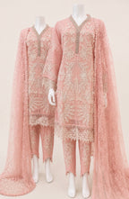 Rose Quartz Luxury Embroidered Suit – 3 Piece Collection