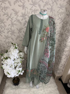 M Prints inspired Embroidered 3-Piece Suit | Pakistani Designer Dress