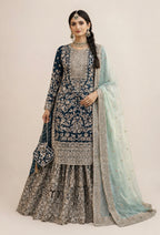 MAAYA Heavy Embroidered Pakistani Gharara Suit with Organza Dupatta