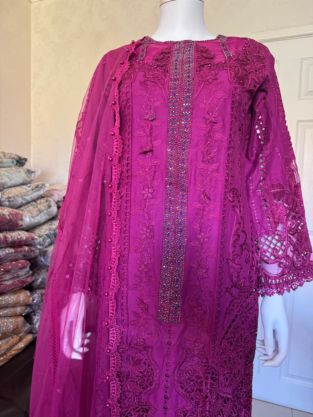 Luxury Embroidered 3 piece Lawn Suit for Eid & Special Occasions