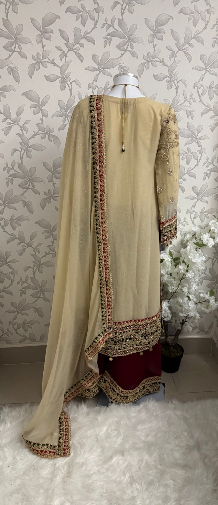 AYLAA Luxury Embroidered Chiffon Suit – 3 Piece Collection