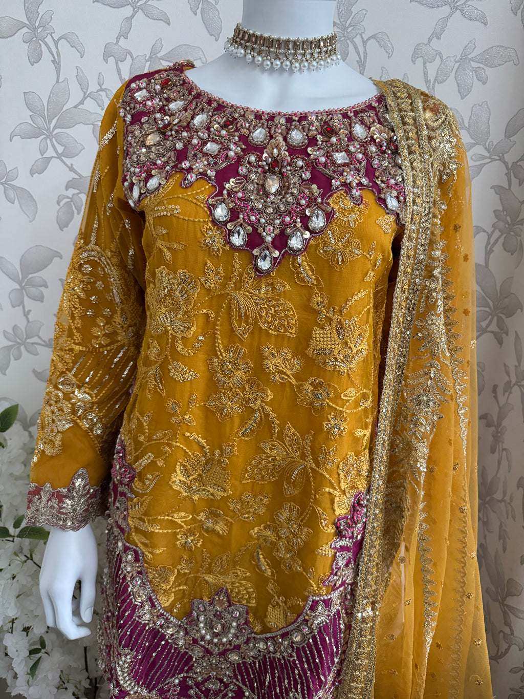 IMROZIAA Embroidered Gharara Suit | Pakistani Designer Wedding Dress