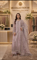 NUREH……heavy embroidered soft organza suit