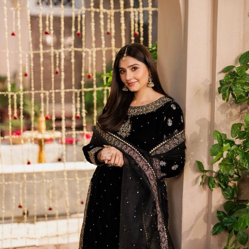 MAHVER…Luxury Embroidered VELVET Gharara suit