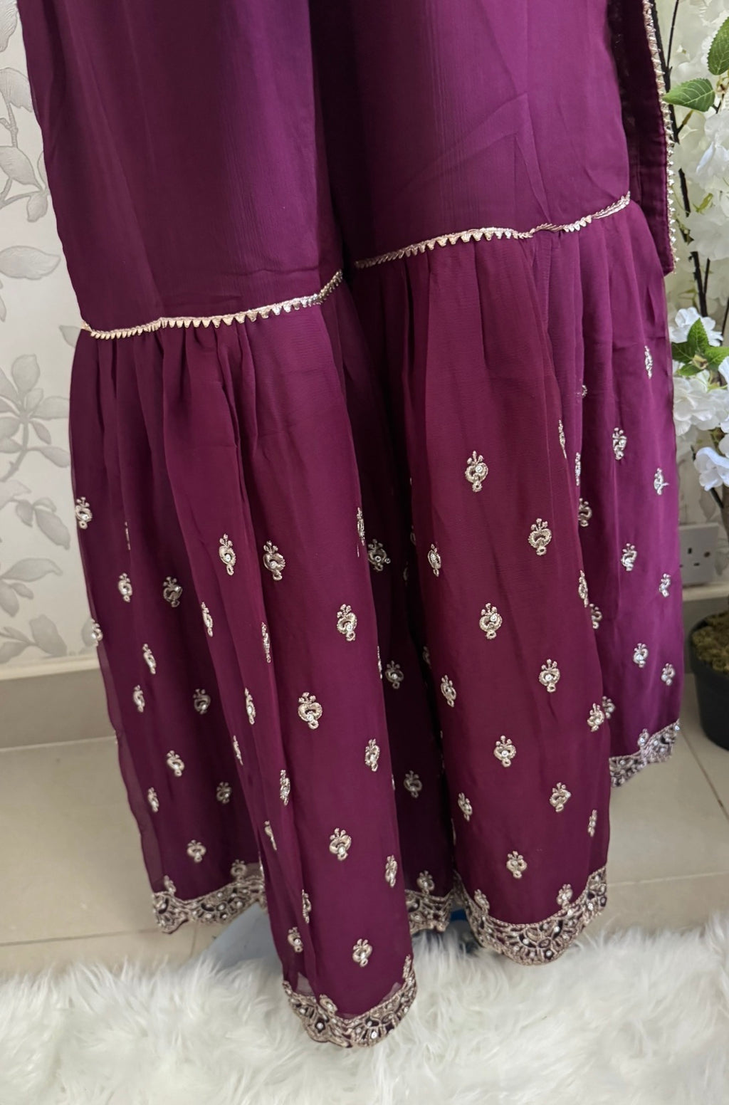 SAFFA Luxury Embroidered Chiffon Suit – 3 Piece Collection