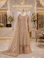 NUREH……heavy embroidered soft organza suit