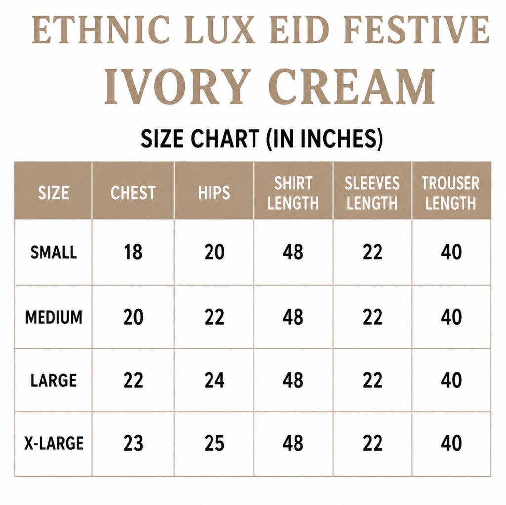 Ivory Cream Embroidered Pakistani 3 Piece Suit – Luxury Eid Festive Wear