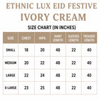 Ivory Cream Embroidered Pakistani 3 Piece Suit – Luxury Eid Festive Wear