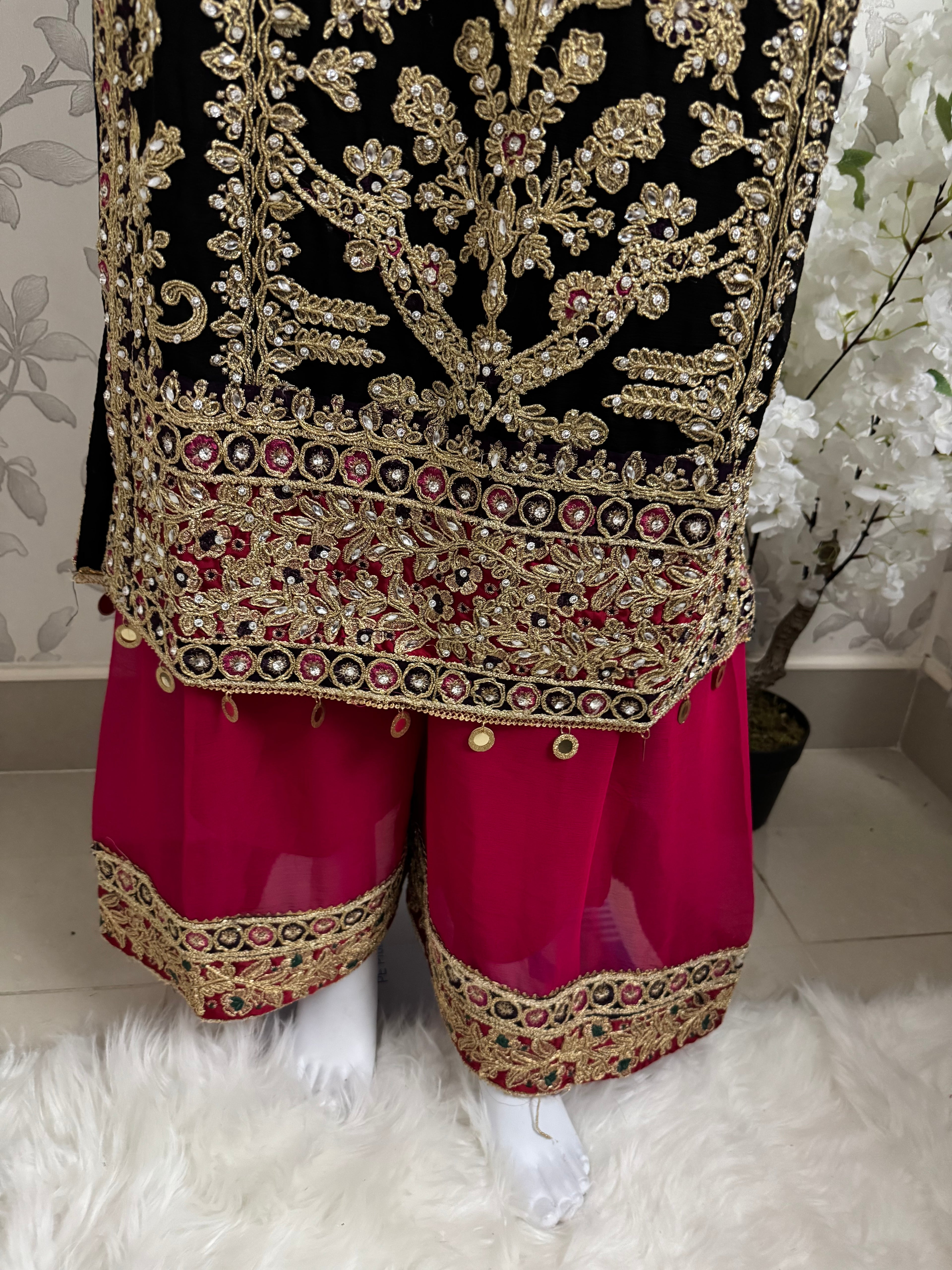 AYLAA Luxury Embroidered Chiffon Suit – 3 Piece Collection