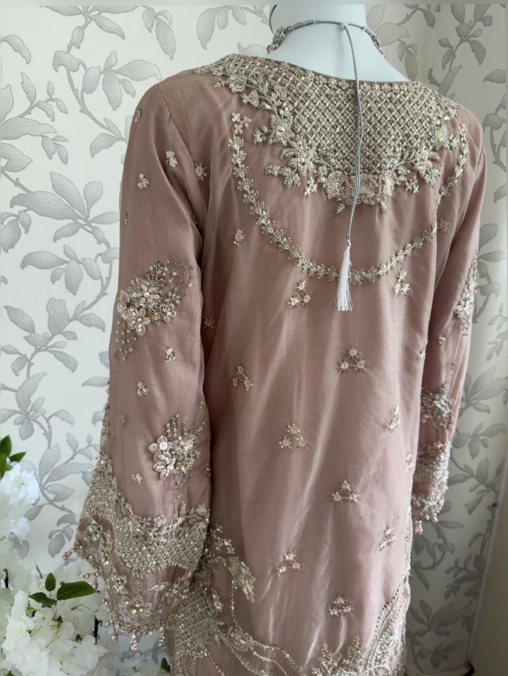 SERENE Blush Pink Embroidered Sharara Suit | Pakistani Designer Wedding Dress