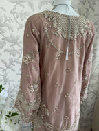 SERENE Blush Pink Embroidered Sharara Suit | Pakistani Designer Wedding Dress