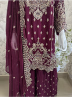 SAFFA Luxury Embroidered Chiffon Suit – 3 Piece Collection