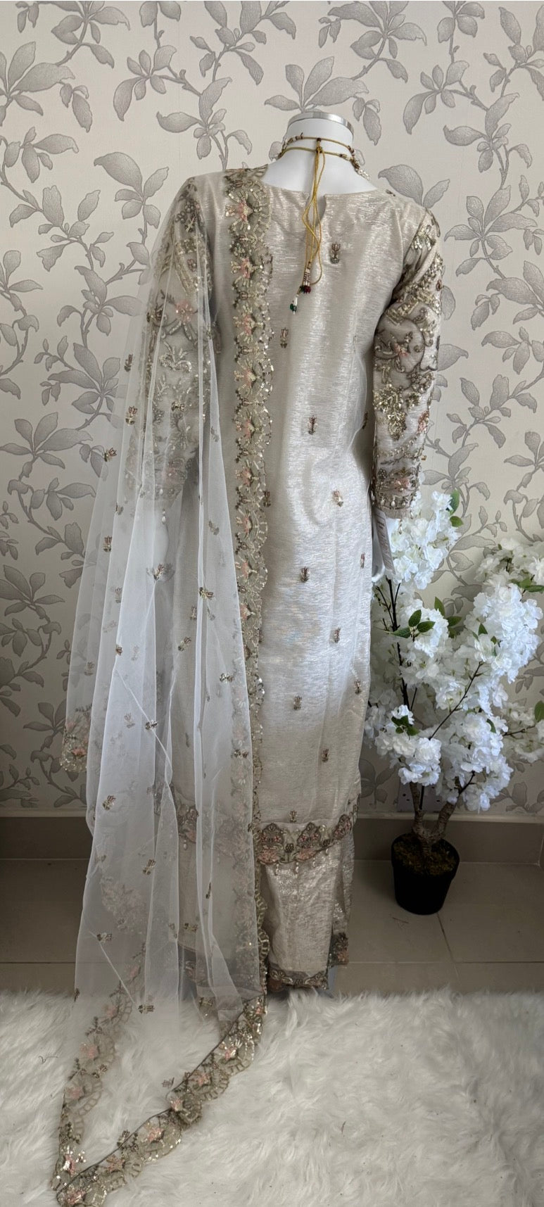 PEARLS -Pearl Champagne Hand-Embellished Luxury 3 pcs Suit
