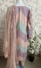 Pastel Bloom Luxury Lawn Suit – 3 Piece Collection