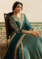 NAZLEEN Embroidered 3 piece Chiffon Suit| Pakistani Designer Wedding Dress