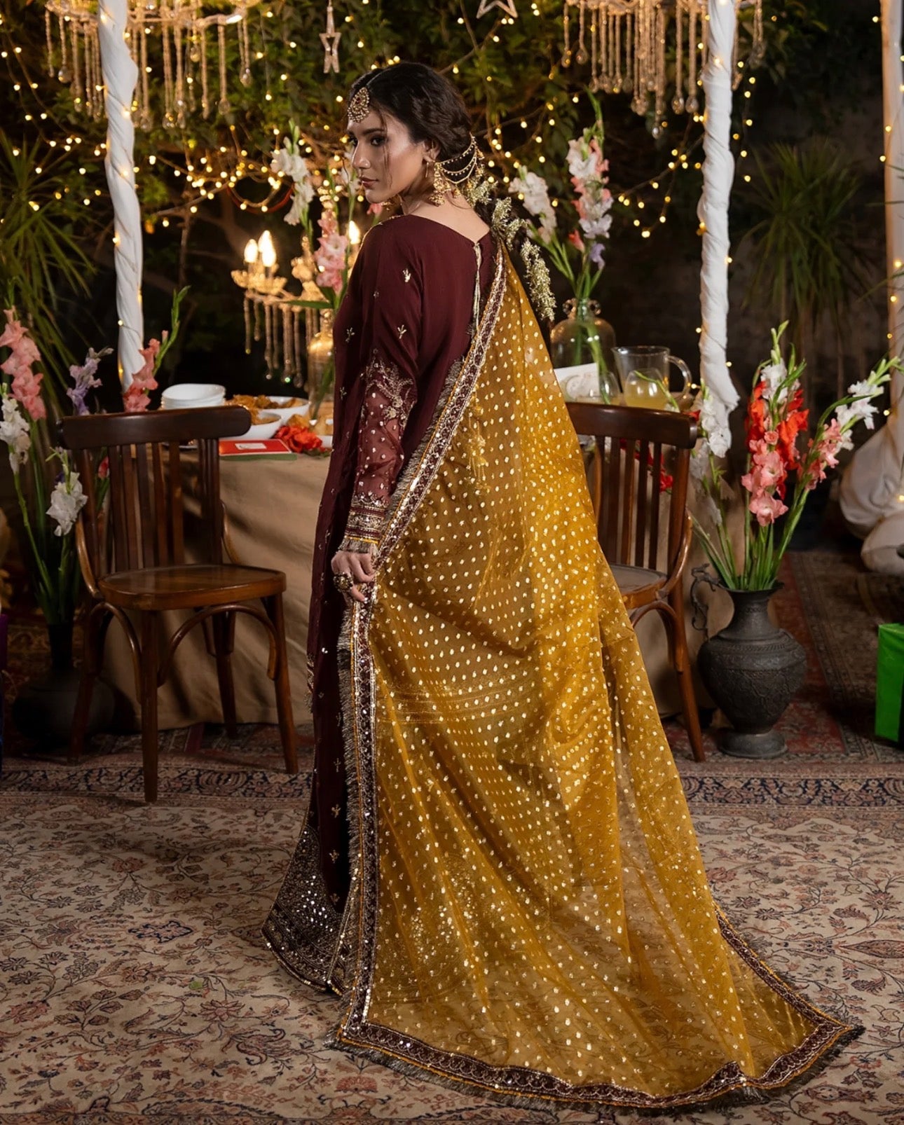 CHAAND RAAT Luxury Embroidered Raw Silk Suit – 3 Piece Collection