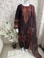 M Prints 4A inspired Embroidered 3-Piece Suit | Pakistani Designer Dress