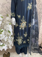 M Prints inspired Embroidered 3-Piece Suit | Pakistani Designer Dress