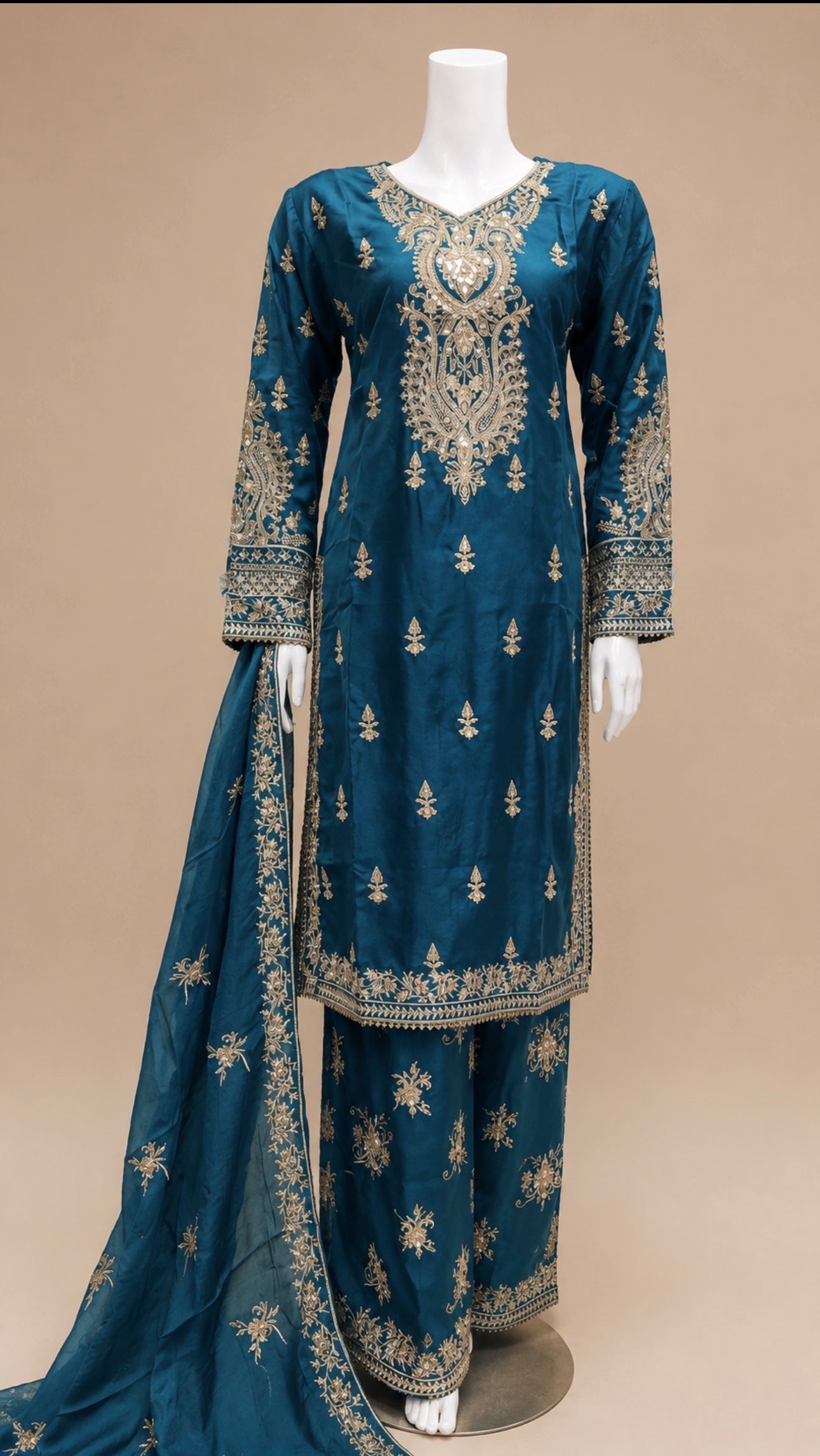 NOOR Luxury Embroidered Viscose -3 Piece Suit