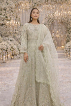 VANA Mint Green Embroidered Organza Maxi| Pakistani Designer Wedding Wear