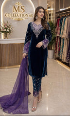 AYAA….Embroidered VELVET suit