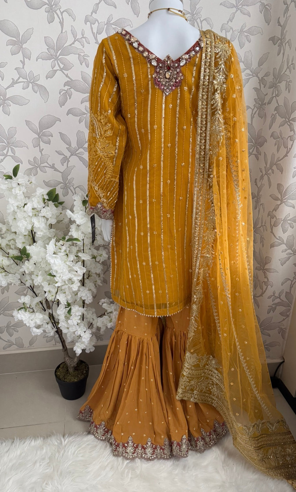 IMROZIAA Embroidered Gharara Suit | Pakistani Designer Wedding Dress