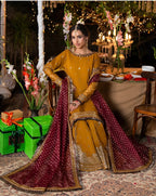 CHAAND RAAT Luxury Embroidered Raw Silk Suit – 3 Piece Collection