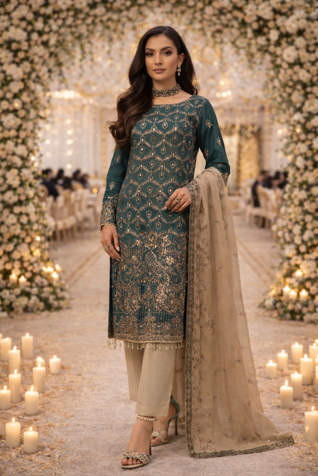 FLOSSIE 1 Luxury Embroidered Chiffon Suit | Pakistani Formal Wear