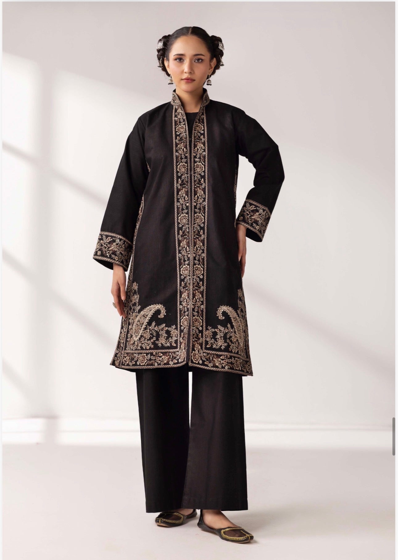Khaddar Lux Premium Embroidered Suit – 4 Piece Collection