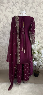 SAFFA Luxury Embroidered Chiffon Suit – 3 Piece Collection