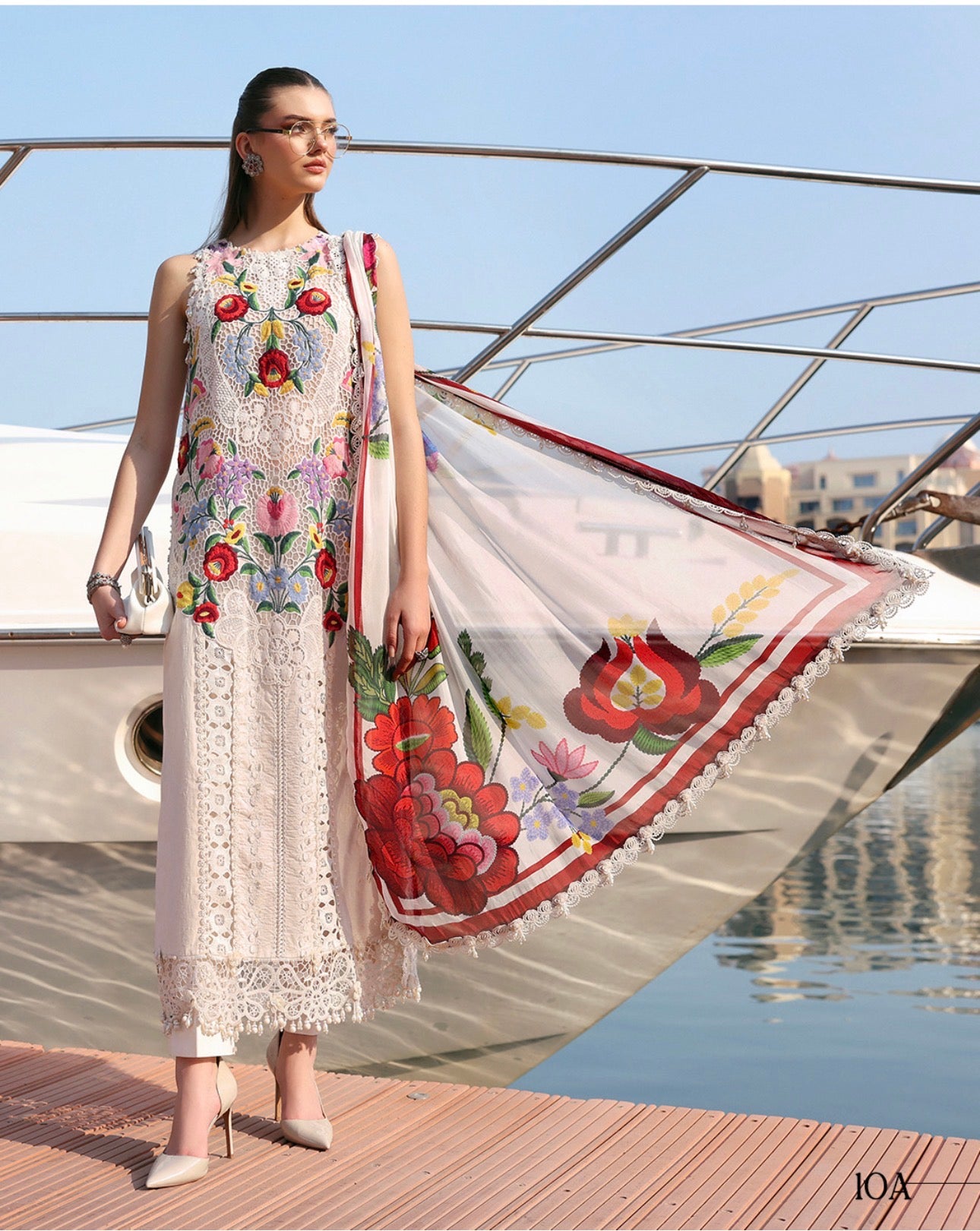 Ivory Bloom Luxury Embroidered Suit – 3 Piece Collection