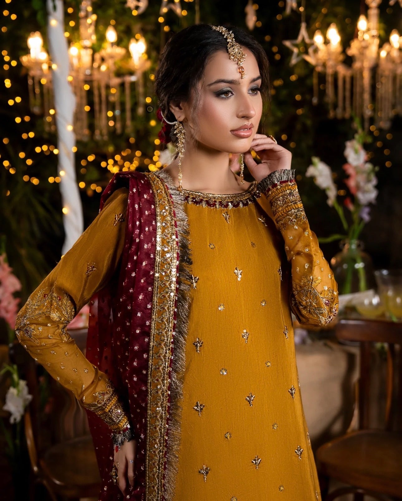 CHAAND RAAT Luxury Embroidered Raw Silk Suit – 3 Piece Collection
