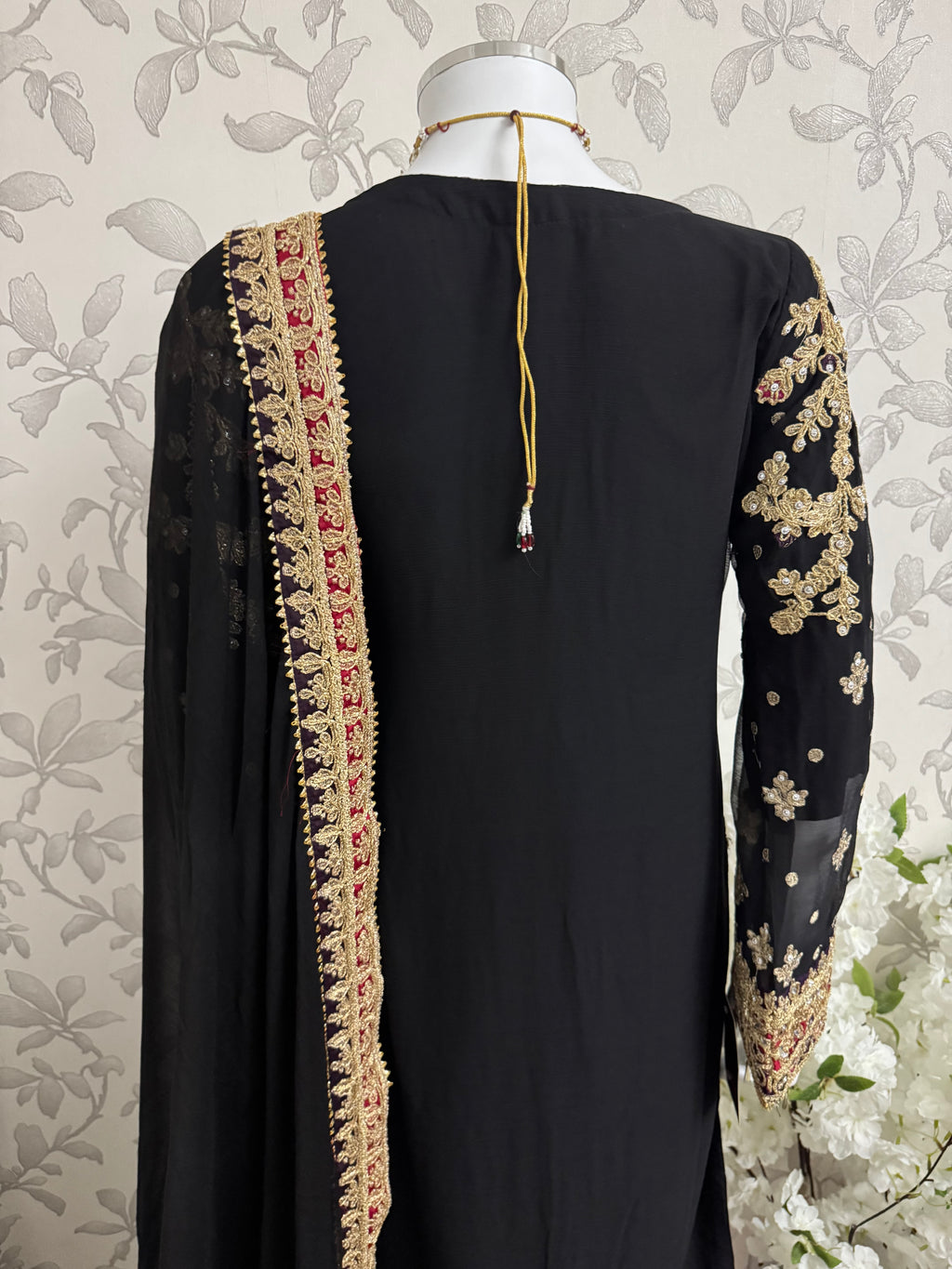 AYLAA Luxury Embroidered Chiffon Suit – 3 Piece Collection