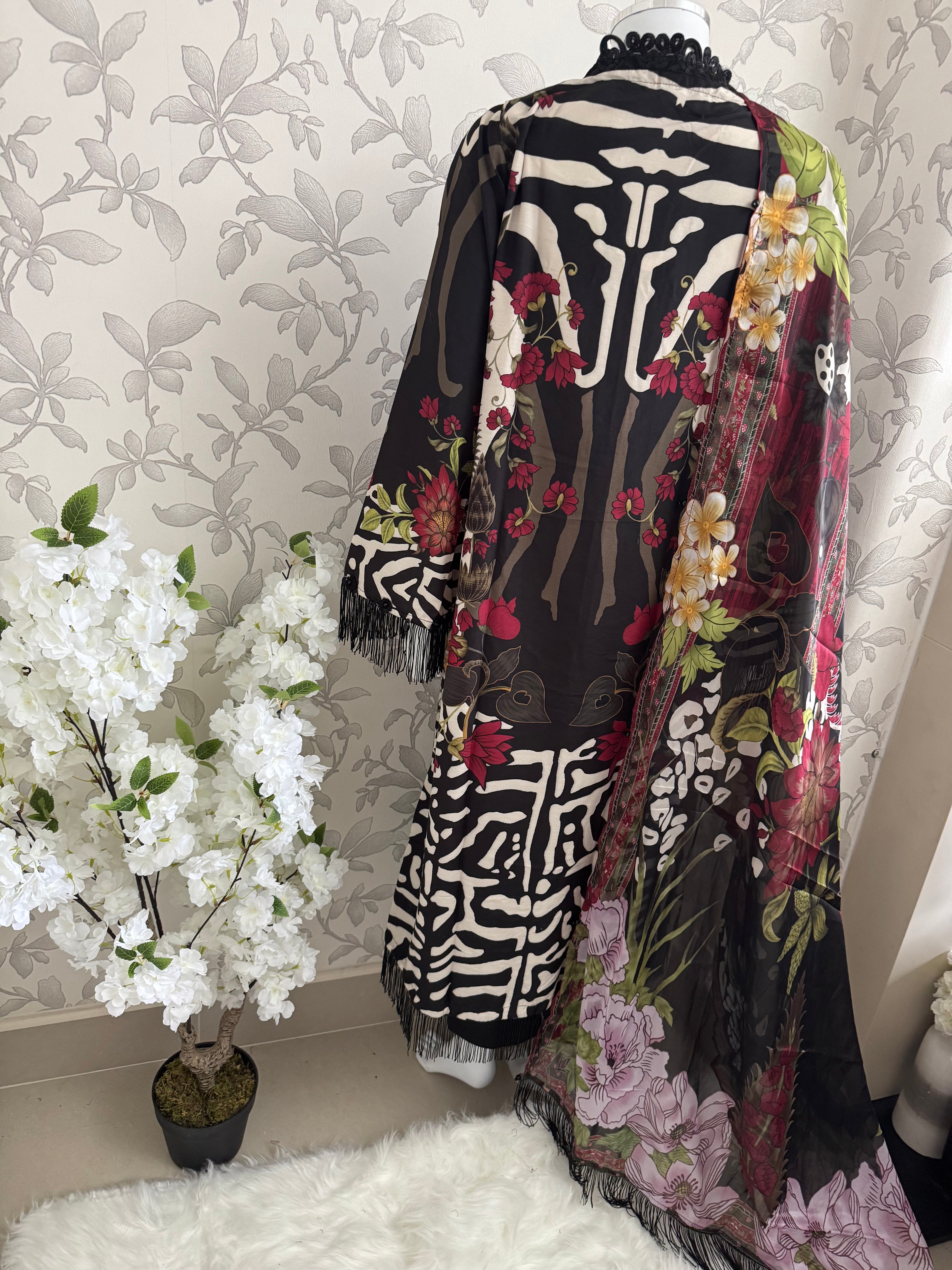 M Prints inspired Embroidered 3-Piece Suit | Pakistani Designer Dress
