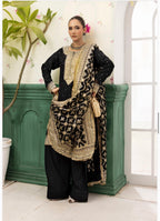 HAYA….Luxury 3 pcs embroidered chiffon suit