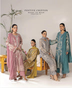 SONIYA Festive Embroidered 3 piece Chiffon Suit | Pakistani Designer Ready-to-Wear