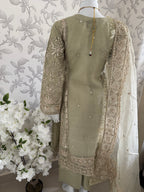 AFROZ Embroidered Organza Suit | Pakistani Wedding & Formal Dress
