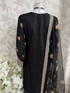 Black Embroidered Pakistani 3 Piece Suit – Luxury Eid Festive Wear