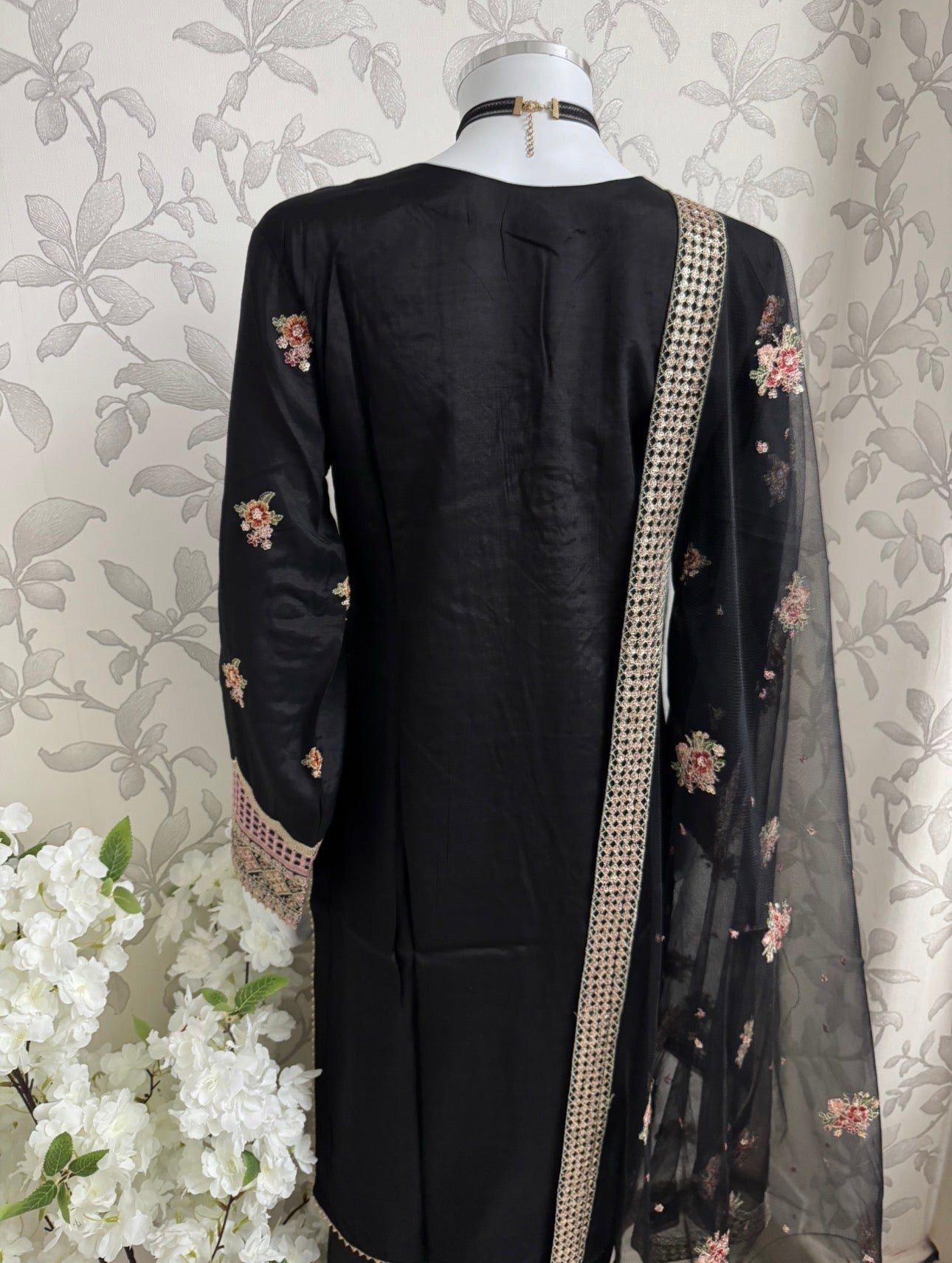 Black Embroidered Pakistani 3 Piece Suit – Luxury Eid Festive Wear