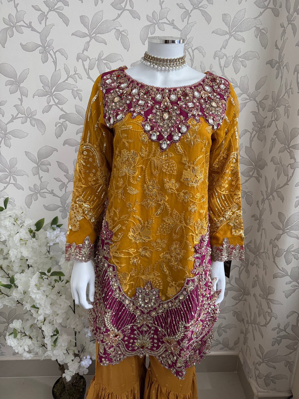 IMROZIAA Embroidered Gharara Suit | Pakistani Designer Wedding Dress