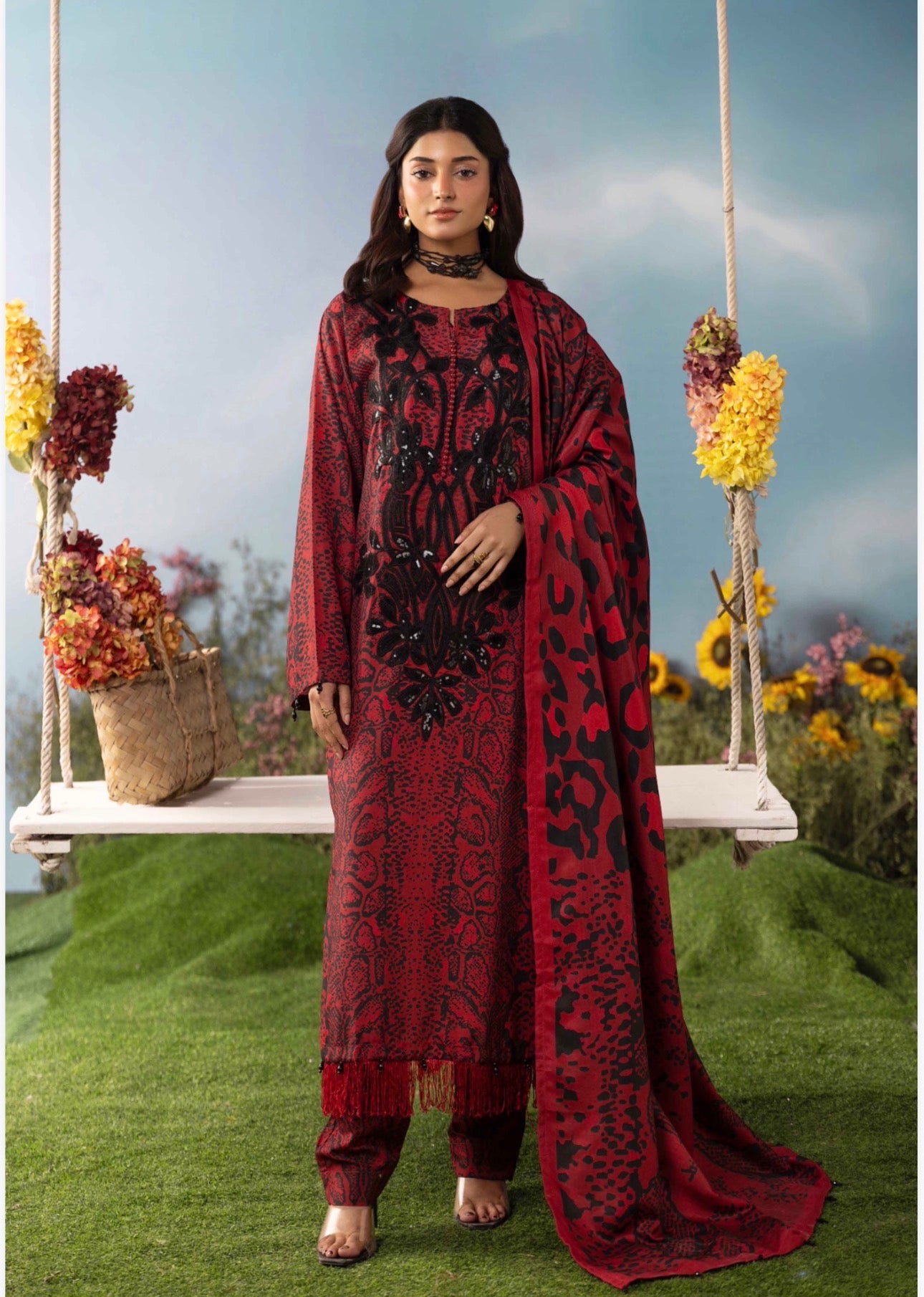 M Prints Luxury Embroidered 3 Piece Suit Collection