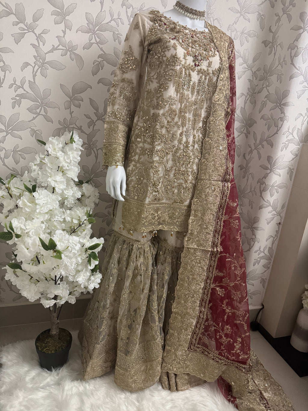 DULHAN….. Embroidered Pakistani Gharara Suit