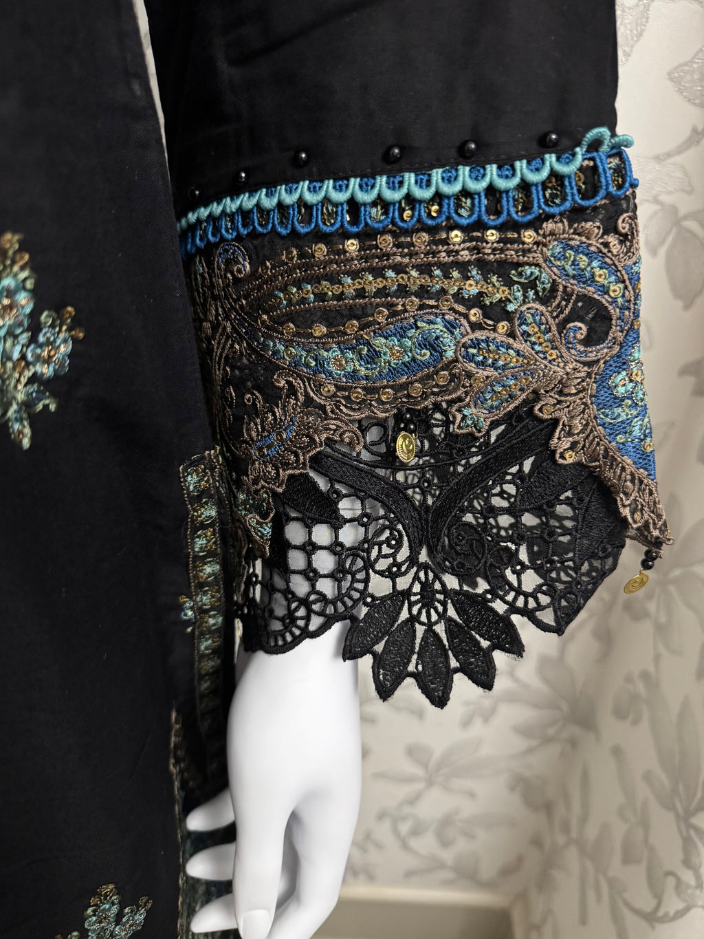 M Prints 6B inspired Embroidered 3-Piece Suit | Pakistani Designer Dress