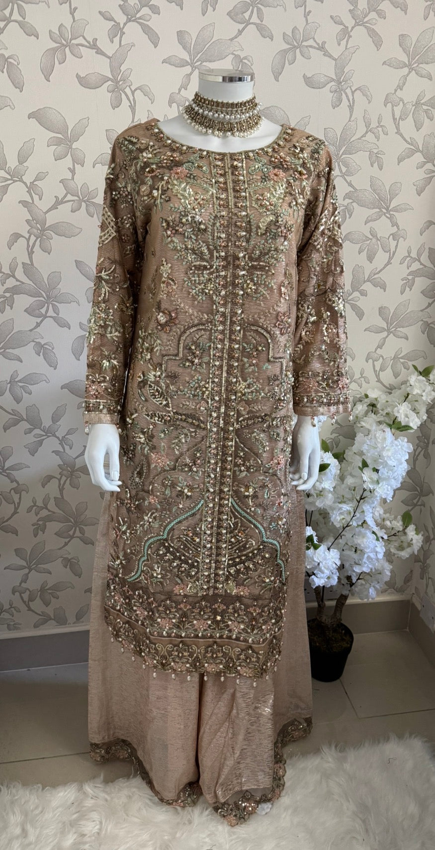 PEARLS Luxury Hand-Embellished Pakistani 3 piece Suit